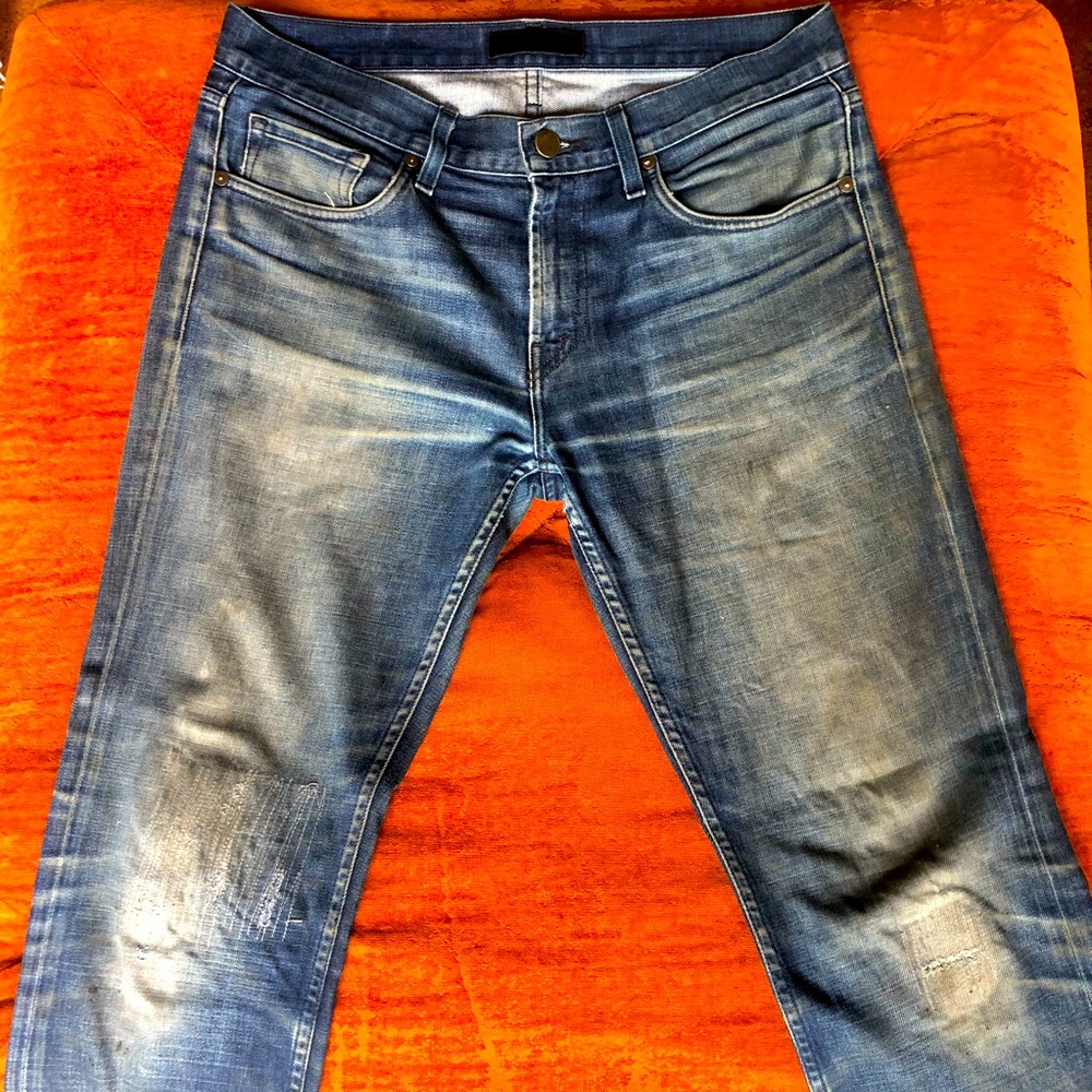 J Brand  100%Cotton Indigo Rip/Patch Kane Jeans